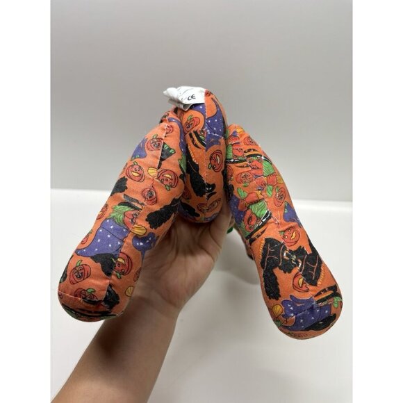 Vintage Kuddle Me Toys Halloween Teddy Bear Plush Pumpkins Cats Witches Orange - Picture 8 of 12